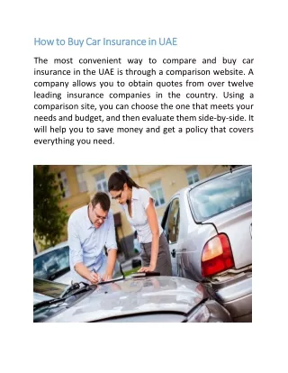 How to Buy Car Insurance in UAE