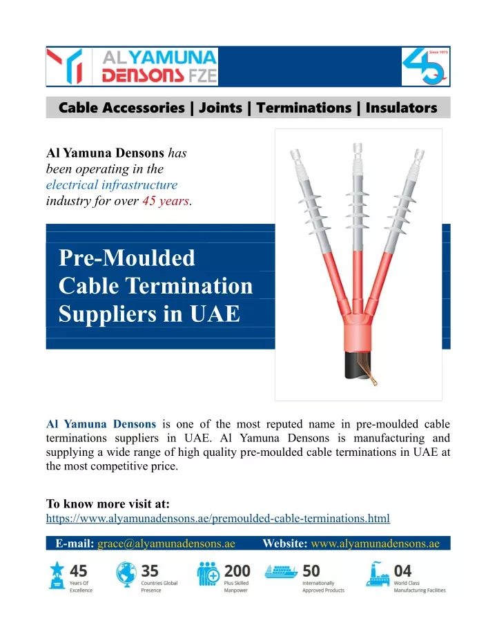 cable accessories joints terminations insulators