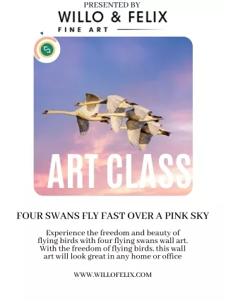 Shop Beautiful Four Flying Swans Wall Art at Willofelix