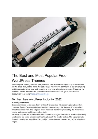 The Best and Most Popular Free WordPress Themes