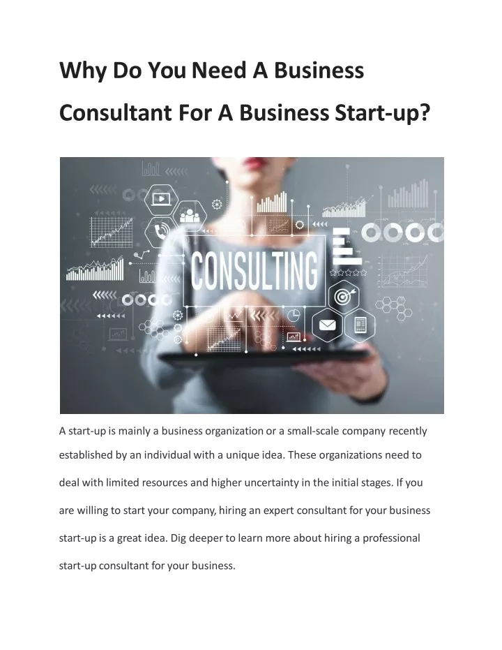why do you need a business consultant for a business start up