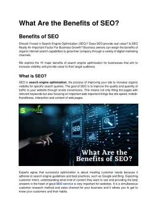 What Are the Benefits of SEO!