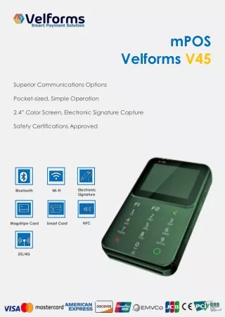 POS Handheld Terminal | Smart Payment terminal | Velforms V45