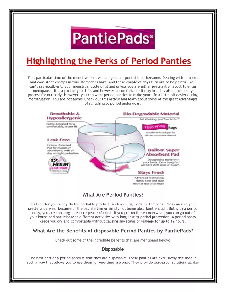 highlighting the perks of period panties