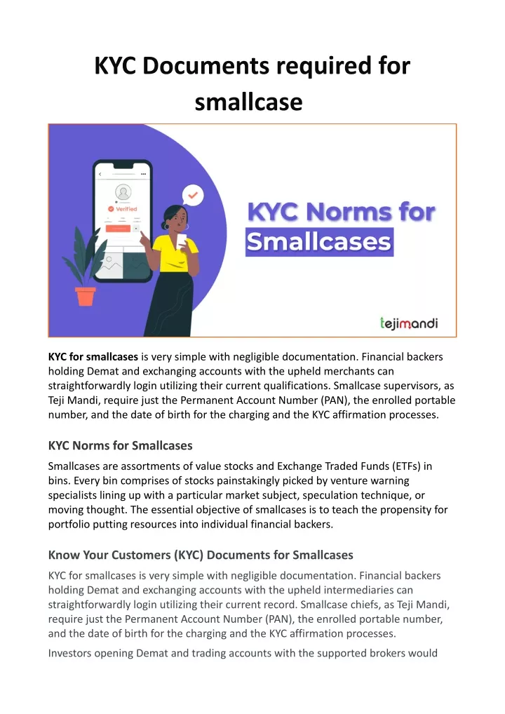 kyc documents required for smallcase