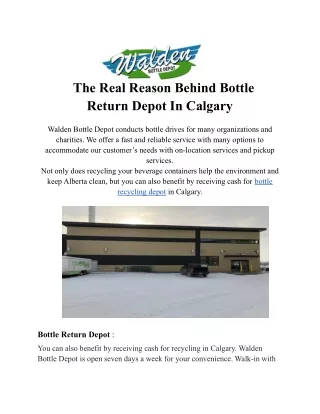 the real reason behind bottle return depot