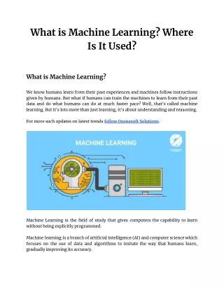 What is Machine Learning_ Where Is It Used_