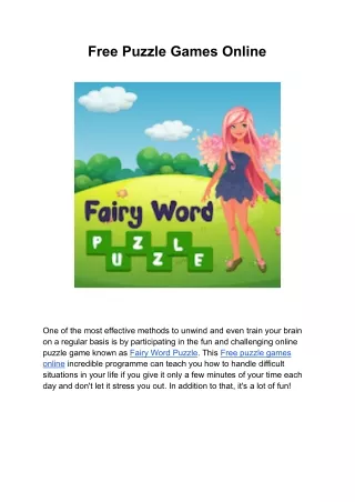 Free Puzzle Games Online