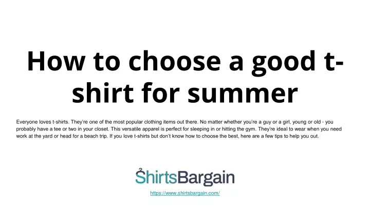 how to choose a good t shirt for summer