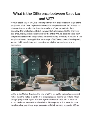 What is the Difference between Sales tax and VAT 1