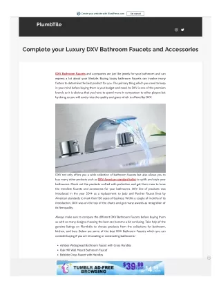 Complete Your Bathroom With Luxury DXV Bathroom Faucets and Accessories