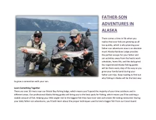 FATHER-SON ADVENTURES IN ALASKA