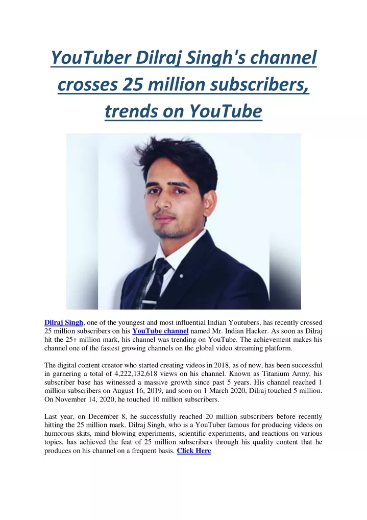 youtuber dilraj singh s channel crosses