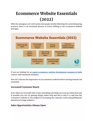 Ecommerce Website Essentials (2022)