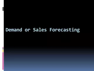 demand or sales forecasting