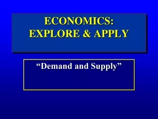 economics explore apply