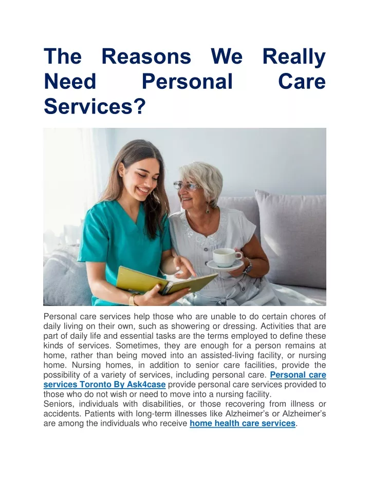 PPT - The Reasons We Really Need Personal Care Services PowerPoint ...