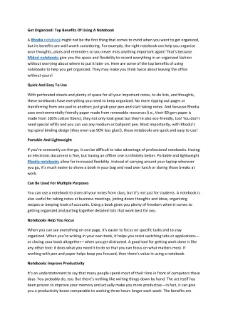 get organized top benefits of using a notebook