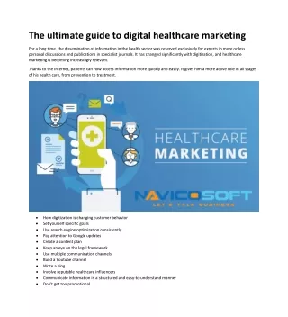 the ultimate guide to digital healthcare marketing