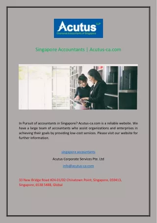 Singapore Accountants  Acutus-ca
