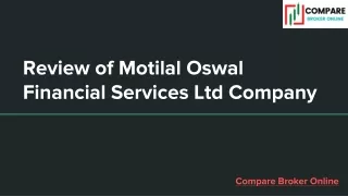 Review of Motilal Oswal Financial Services Ltd Company