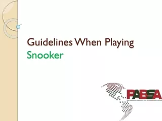 Guidelines When Playing Snooker