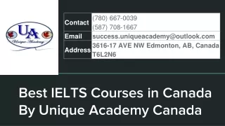 Best IELTS Courses in Canada By Unique Academy Canada