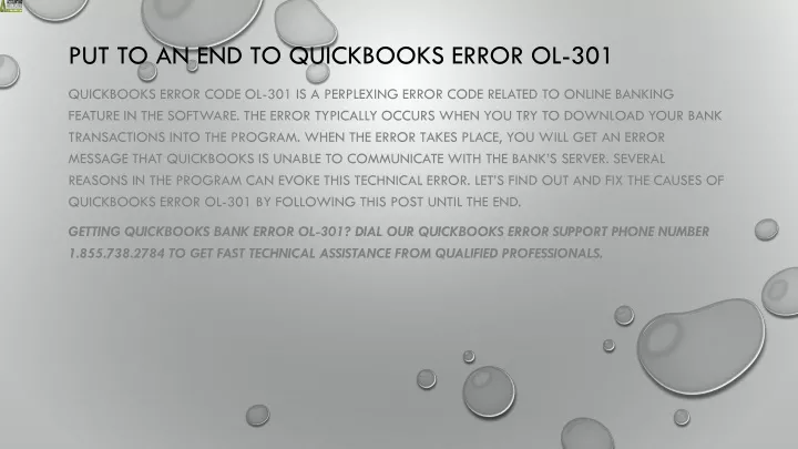 put to an end to quickbooks error ol 301