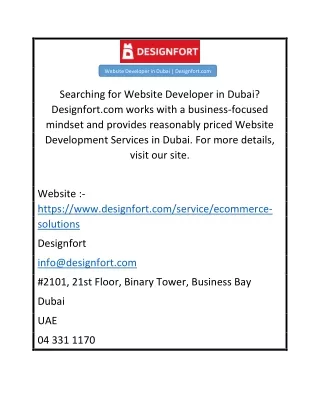 Website Developer in Dubai  Designfort.com