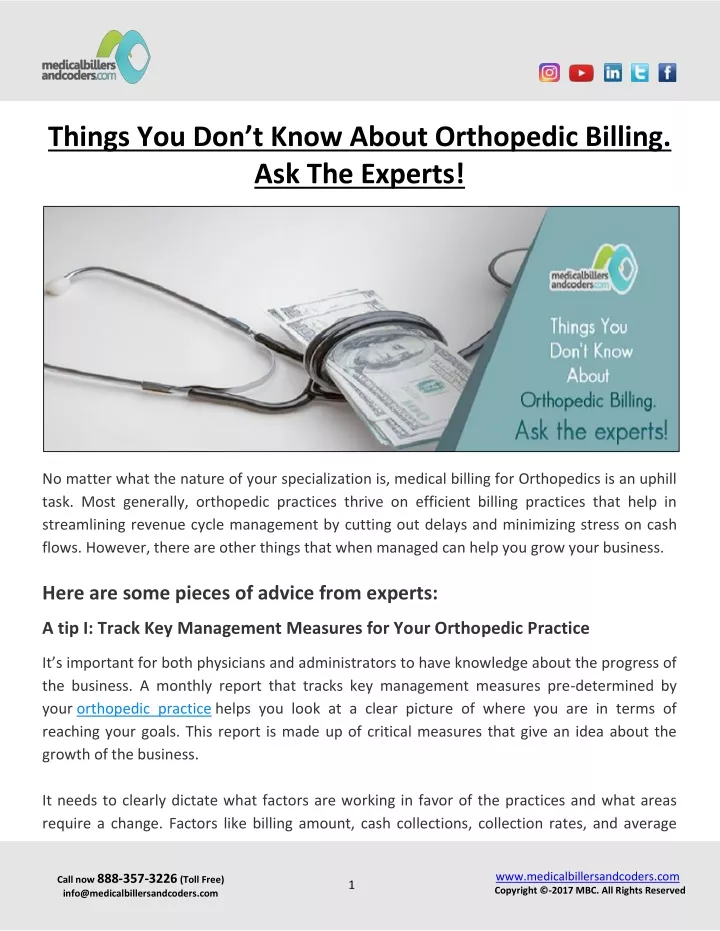 things you don t know about orthopedic billing