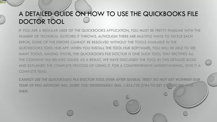 a detailed guide on how to use the quickbooks file doctor tool