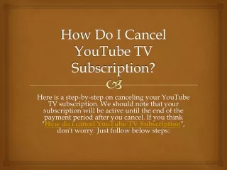 how do i cancel youtube tv subscription