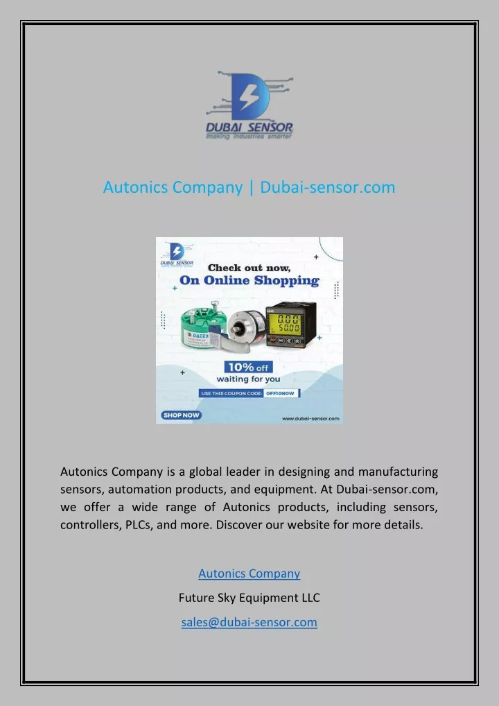 autonics company dubai sensor com