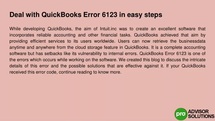 deal with quickbooks error 6123 in easy steps