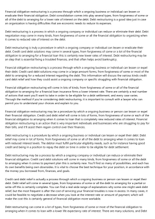 A Productive Rant About 債務重組邊間好
