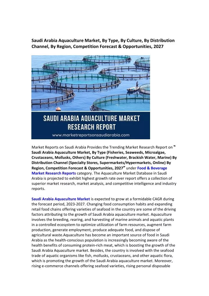 saudi arabia aquaculture market by type