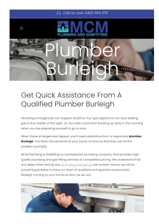 Plumber Burleigh