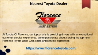 Nearest Toyota Dealer