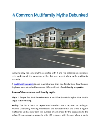 4 Common Multifamily Myths Debunked