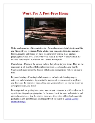 work for a pest free home