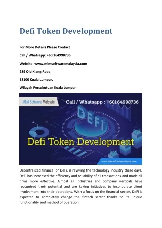 defi token development