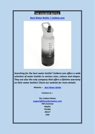 best water bottle coldest com