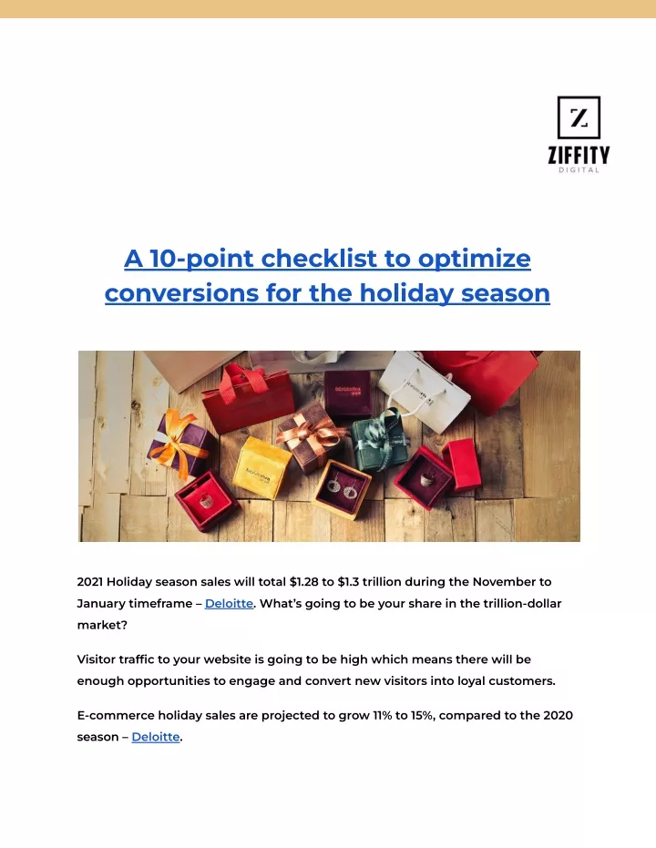 a 10 point checklist to optimize conversions