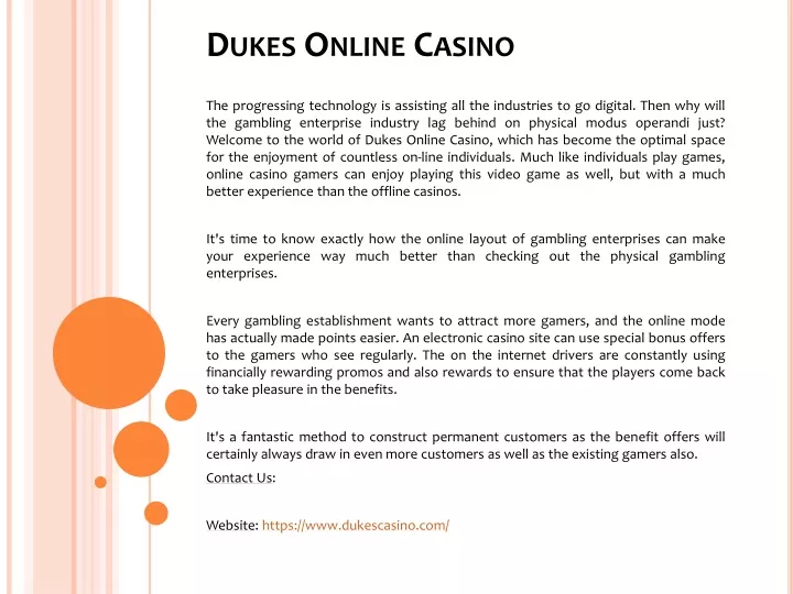 dukes online casino