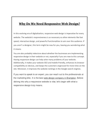 Why Is Responsive Web Design Necessary?