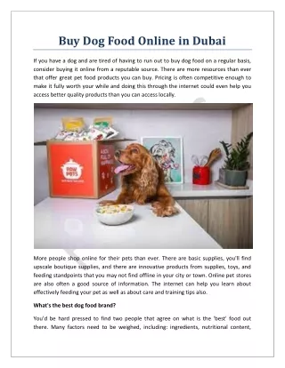 Buy Dog Food Online in Dubai