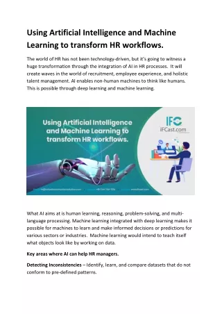 using artificial intelligence and machine