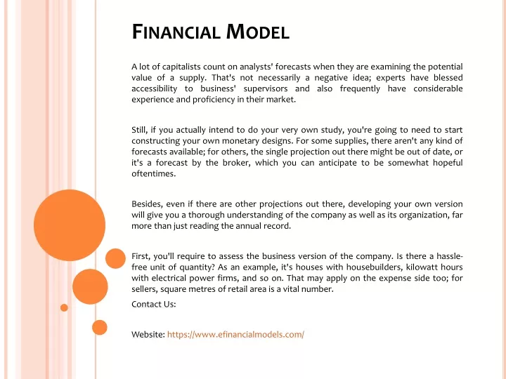 financial model