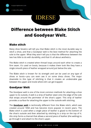 Diffrenence Between blake stitch & Goodyear welt