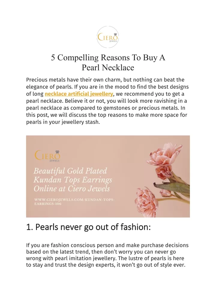 5 compelling reasons to buy a pearl necklace